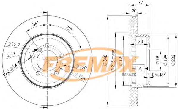 BD3402 Fremax disco do freio dianteiro