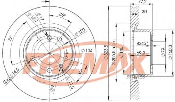 BD4035 Fremax disco do freio dianteiro