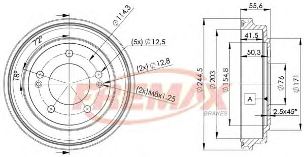 BD5174 Fremax tambor do freio traseiro