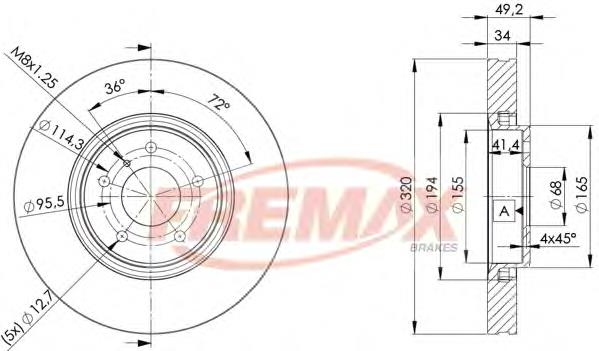 BD4204 Fremax disco do freio dianteiro