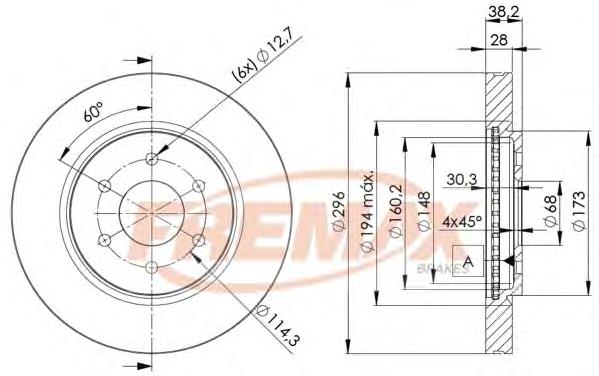 BD4200 Fremax disco do freio dianteiro