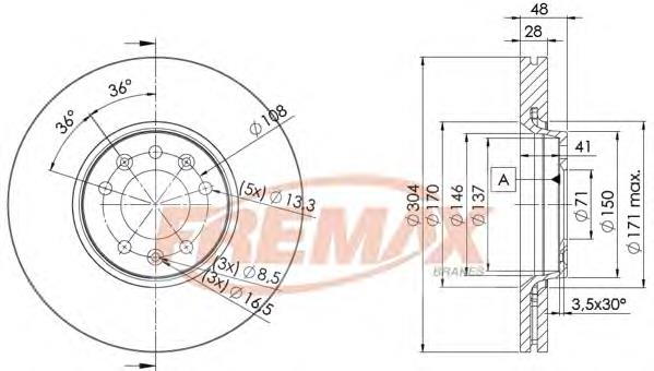 Тормоз дисковый передний Fremax BD4755 цена, от 55.61 USD