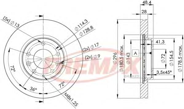 BD2063 Fremax disco do freio dianteiro