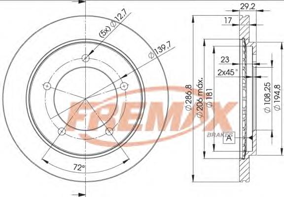 BD2863 Fremax disco do freio dianteiro