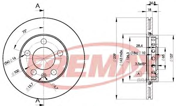 BD5308 Fremax disco do freio dianteiro