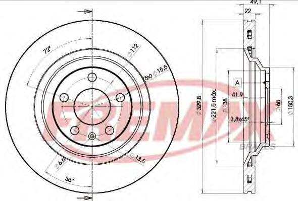 BD5314 Fremax disco do freio traseiro