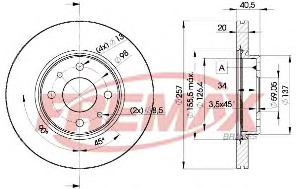 BD5056 Fremax disco do freio dianteiro