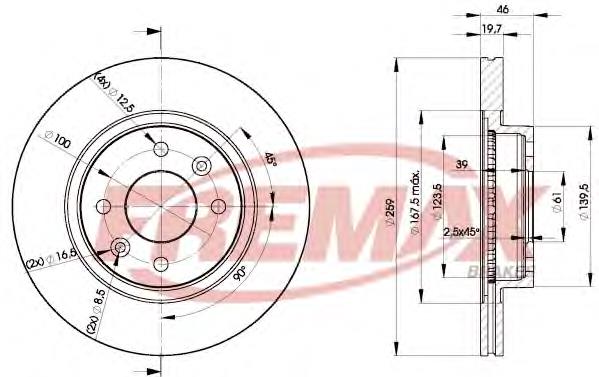 BD5081 Fremax disco do freio dianteiro