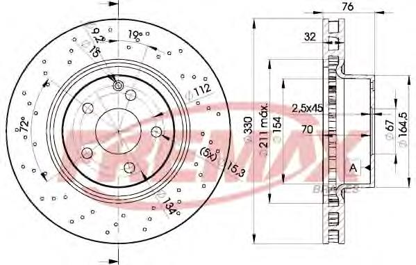 BD5038 Fremax disco do freio dianteiro