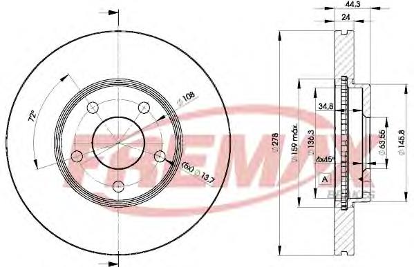 BD5980 Fremax disco do freio dianteiro