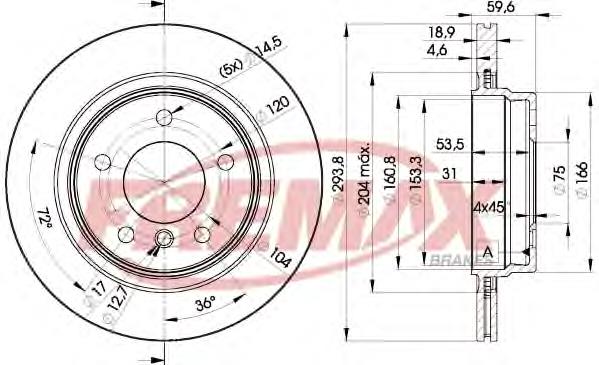 BD5563 Fremax disco do freio traseiro