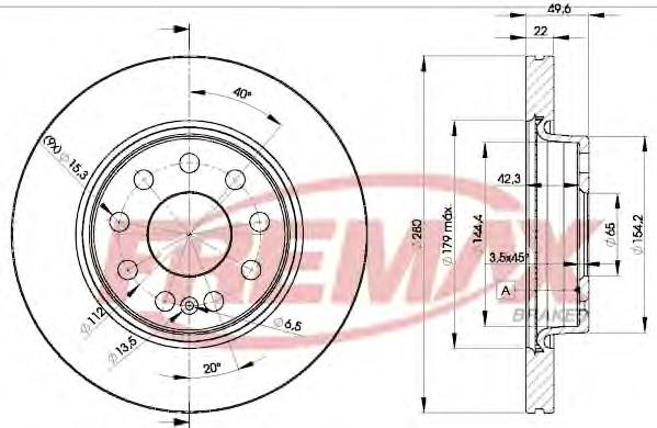 BD5614 Fremax disco do freio dianteiro