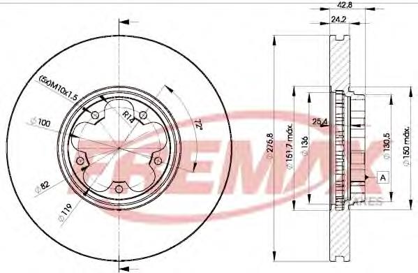 BD5612 Fremax disco do freio dianteiro