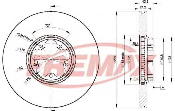 BD5613 Fremax disco do freio dianteiro