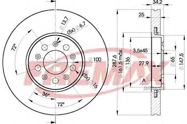 BD5604 Fremax disco do freio dianteiro