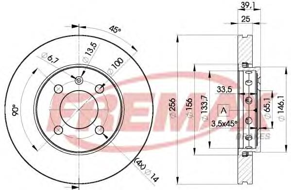 BD5605 Fremax disco do freio dianteiro