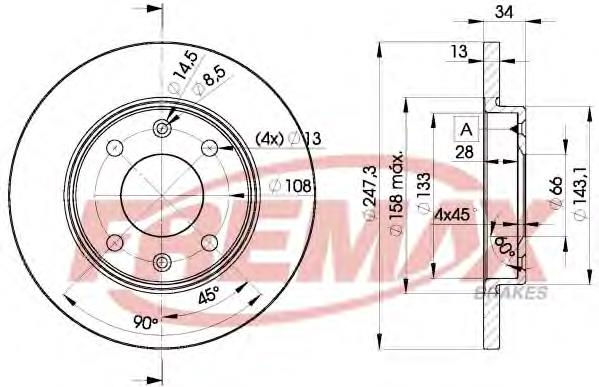 BD4298 Fremax Диск тормозной передний