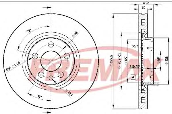 BD4620 Fremax disco do freio dianteiro