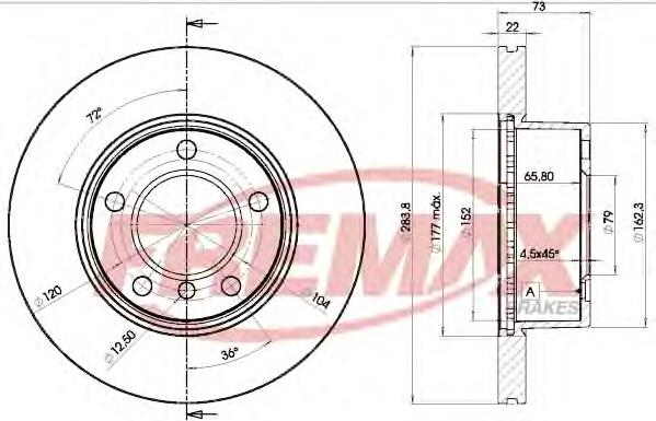 BD4629 Fremax disco do freio dianteiro