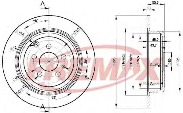 BD-4621 Fremax disco do freio traseiro