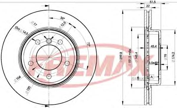 BD4539 Fremax disco do freio dianteiro