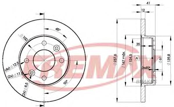 BD4705 Fremax disco do freio dianteiro