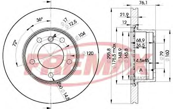 BD4839 Fremax disco do freio dianteiro