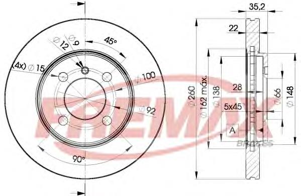 BD-4749 Fremax disco do freio dianteiro