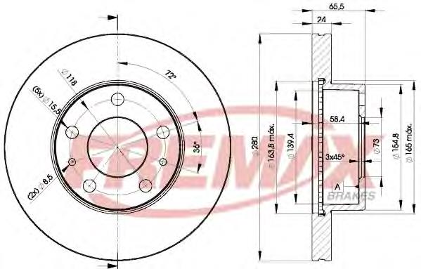 BD4681 Fremax disco do freio dianteiro