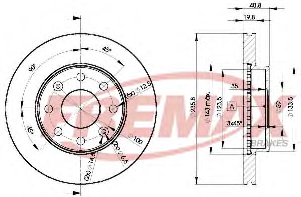 BD4633 Fremax disco do freio dianteiro