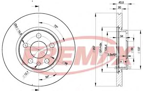 BD4683 Fremax disco do freio dianteiro