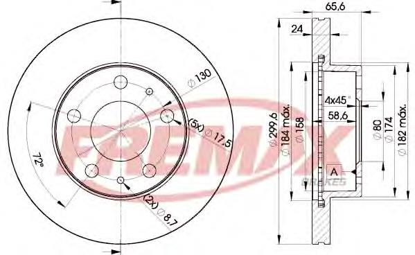 BD4682 Fremax disco do freio dianteiro