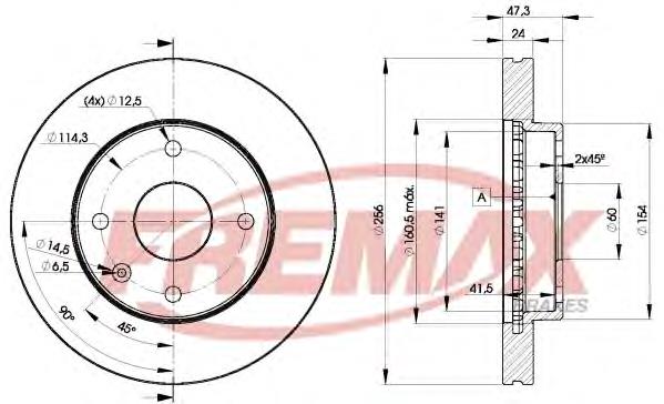 BD8338 Fremax disco do freio dianteiro