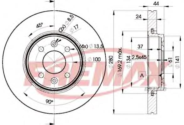 BD7829 Fremax disco do freio dianteiro