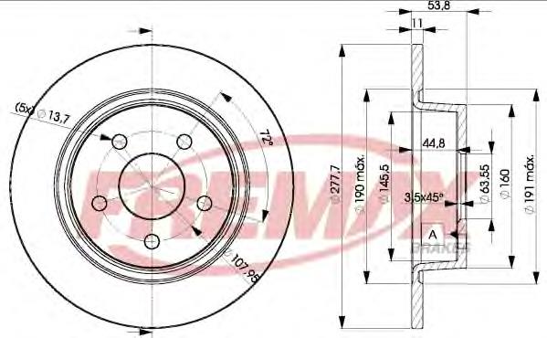 BD-7989 Fremax disco do freio traseiro