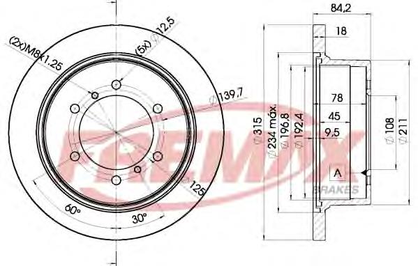 BD8797 Fremax disco do freio traseiro