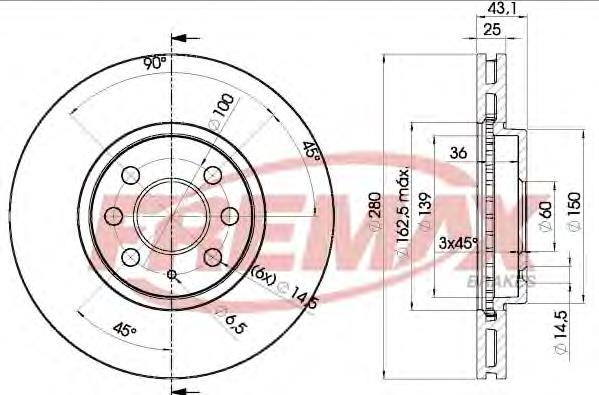 BD9007 Fremax disco do freio dianteiro