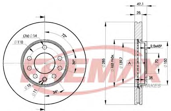 BD9003 Fremax disco do freio dianteiro