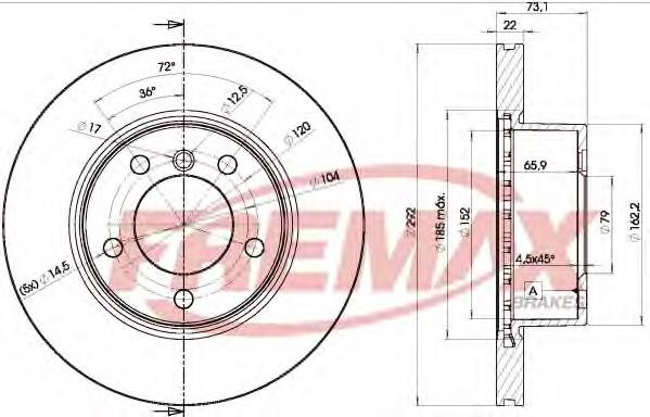 BD6464 Fremax disco do freio dianteiro