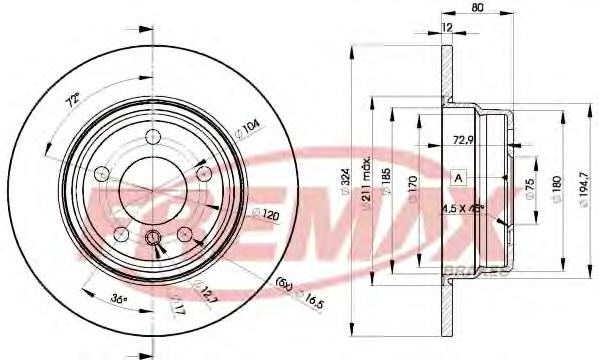 Купить BD6491 Fremax Диск тормозной задний