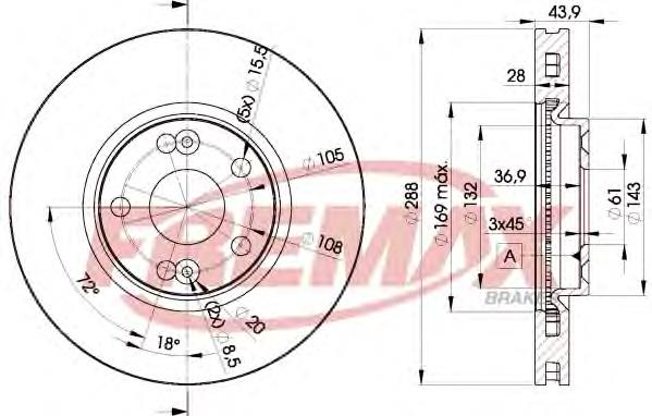 BD6029 Fremax disco do freio dianteiro