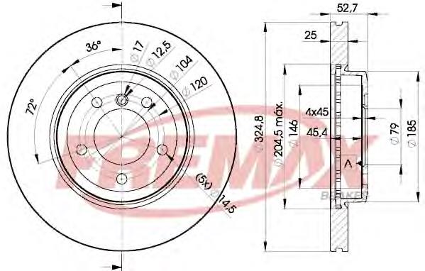 BD6071 Fremax disco do freio dianteiro