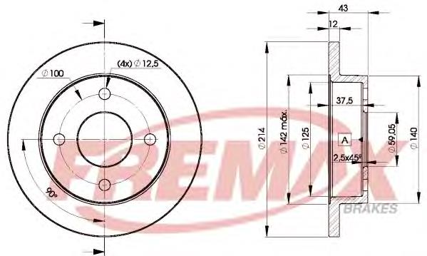 BD-7460 Fremax disco do freio dianteiro