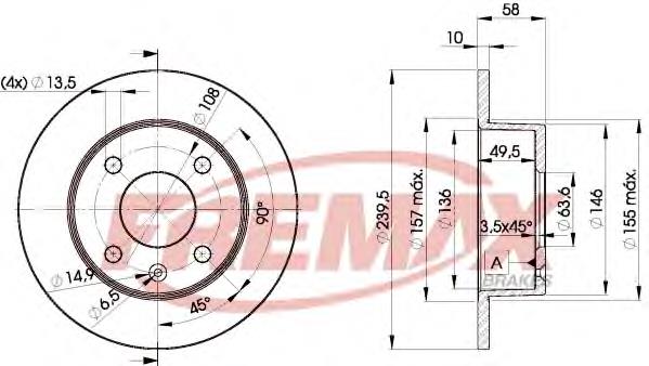 BD-7291 Fremax disco do freio dianteiro