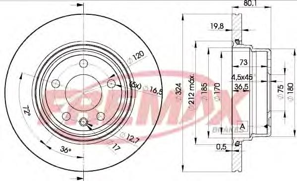 bd-6849 Fremax disco do freio traseiro