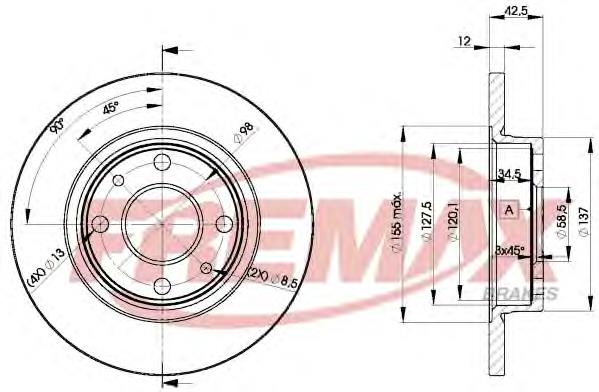 BD-1071 Fremax disco do freio dianteiro