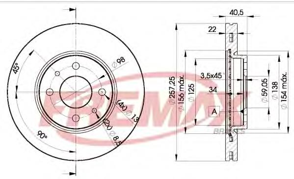 BD1650 Fremax disco do freio dianteiro