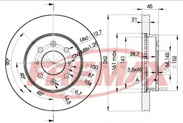 BD1700 Fremax disco do freio dianteiro