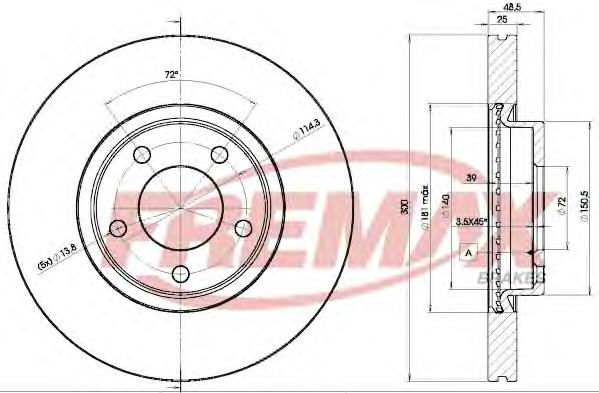 BD3273 Fremax disco do freio dianteiro