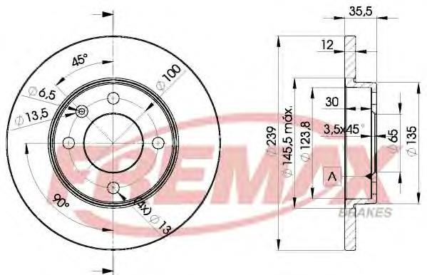 BD3300 Fremax disco do freio dianteiro